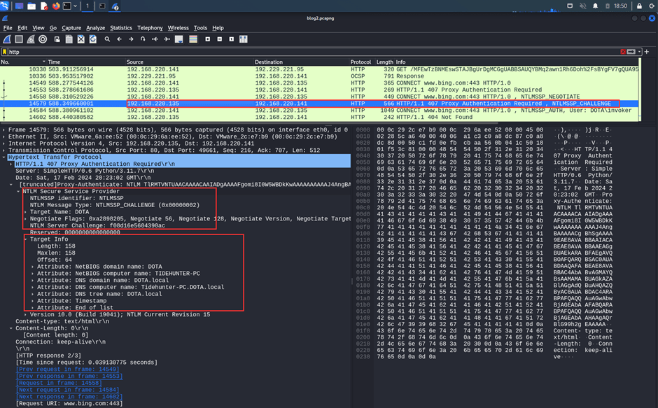 Attacker sends NTLM Challenge