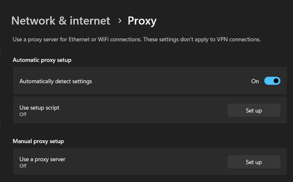 WPAD proxy auto-detect setting