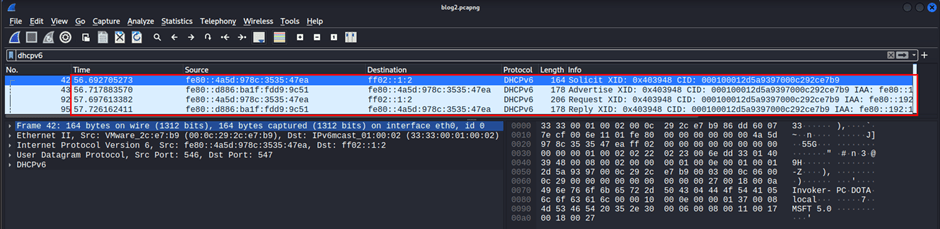 Attacker presenting as DHCPv6 server