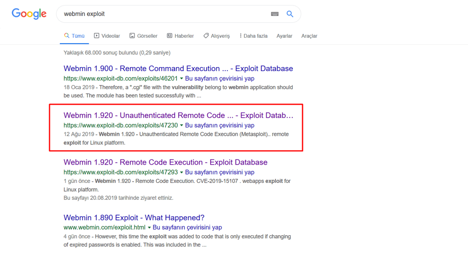 Figure 3 – Webmin Exploit